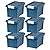 IRIS USA 5 Gallon Eco-Friendly Lockable Storage Bins with Lids, 6 Pack - Made in USA, Heavy Duty, Stackable Containers, Garage Organizing Bins Moving Tubs, Rugged Sturdy Equipment Utility Box - Navy