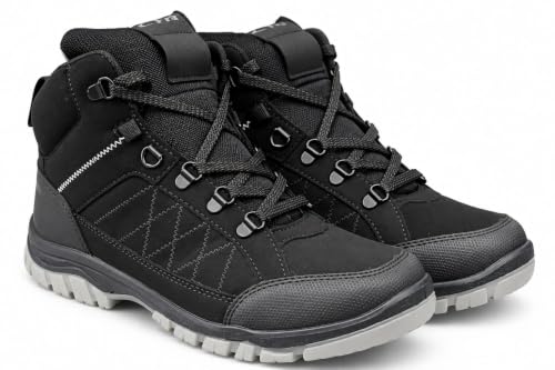 Image of Coasters Men's High Ankle Trekking Shoes | Outdoor Hiking Boots with Anti-Slip Sole, Cushioned Support & Lace-Up Closure | Durable Walking, Travel & Adventure Shoes