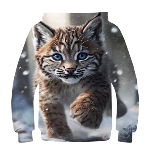 Sweat à capuche 3D lynx, le cadeau parfait pour adolescent