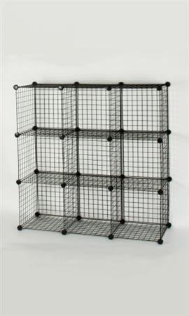 Only Garment Racks 3x3 Mini Grid Unit with Back- Black