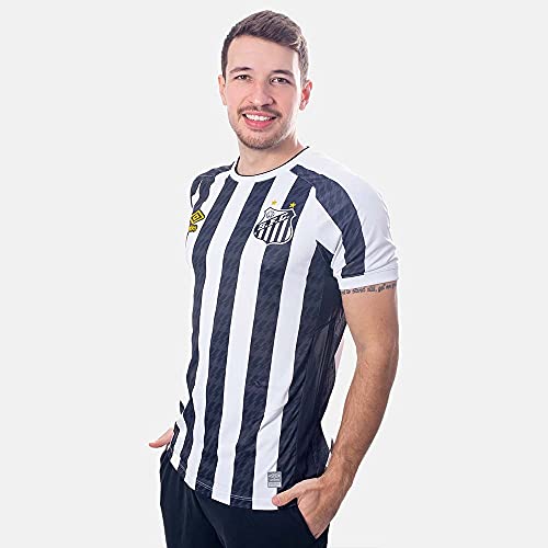 Camisa Santos Oficial 2 2021, Umbro, Masculino, Branco/Preto, GG