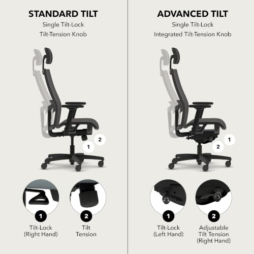 Image of HON Ignition 2.0 Ergonomic Office Chair, Headrest, Office Desk, Black