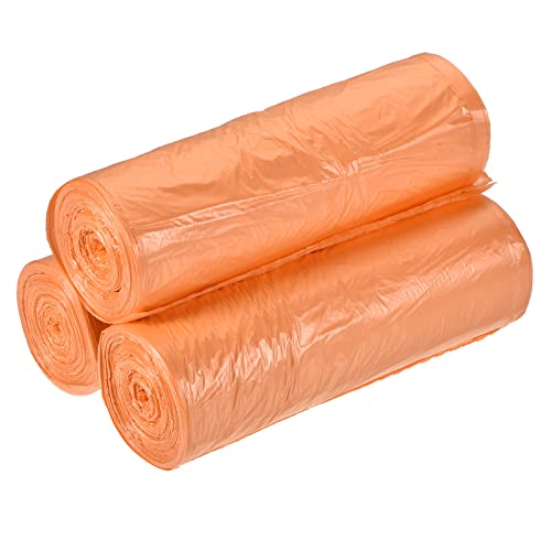 MECCANIXITY 4-6 Gallon Small Trash Bags Waste Basket Liners for Kitchen, Office, Bathroom, Bedroom, Orange, 60 Counts / 3 Rolls