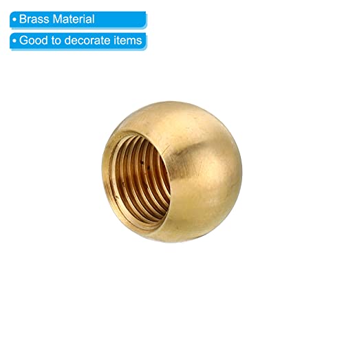 Image of PATIKIL M10x1 15mm Thread Lamp Finials Cap Knob, 5 Pack Brass Ball Lamp Decoration Screw Caps Threaded for Furniture Lighting Lamps