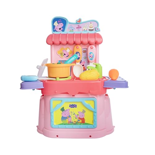 Image of GENIE'S TOY BUS Peppa Pig Kitchen Playset - Interactive Pretend Play Girls Toy with Accessories | Official Peppa Pig Licensed Toy for Kids (Ages 3+)