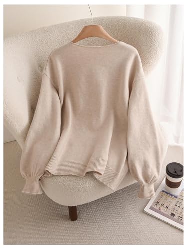 MakeMeChic Women's Plus Size Bow Tie Front Cardigan Sweater Long Sleeve Drop Shoulder Outerwear3