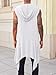 Runcati Mens Hooded Cardigan Sleeveless Ruffle Shawl Collar Open Front Knit Drape Robe White
