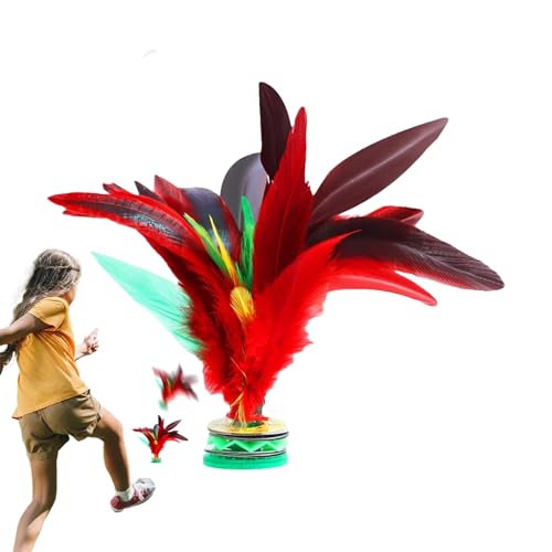 Kick Shuttle - Tradicional hecho a mano plumas coloridas chinas lanzaderas juguetes, atléticos de interior juegos deportivos al aire libre | Juego de deportes de fútbol competitivo para niños, adultos
