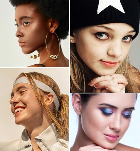 8Pcs 20G Nose Rings studs for Woman Hypoallergenic 316L Surgical Steel Gold-Plated Nose Piercings Jewelry 3mm CZ L Shape Nose Rings 20 Gauge Nose Studs Nose Screw Studs Gold-Tone Silver-Tone4