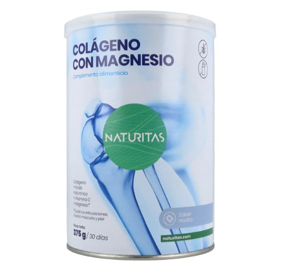 Naturitas Essentials | Colágeno con magnesio sabor neutro | 375 g (Neutro) | Complemento alimenticio con colágeno, ácido hialurónico, Vitamina C y Magnesio