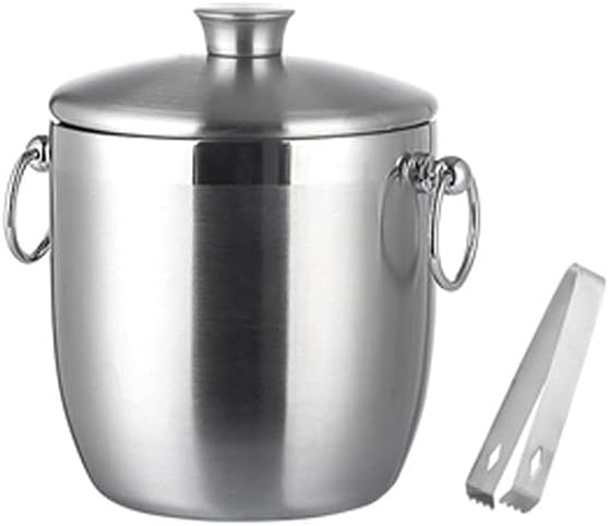 アイスバケットアイスバケット2層ステンレス鋼ICE冷却カップ家庭用ワインビール3Lカクテルバケット冷凍庫シルバーバーTangston