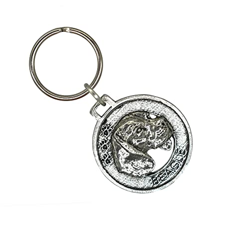 Beagle Keychain, Pewter, D022KC, 1 1/2, 100% Handmade in the USA, Hound, Dog, Pet, Tag, Metal, Keychain, Key Chain, Key Ring, Key Fob, Gift, Over 90 Dog Keychains.