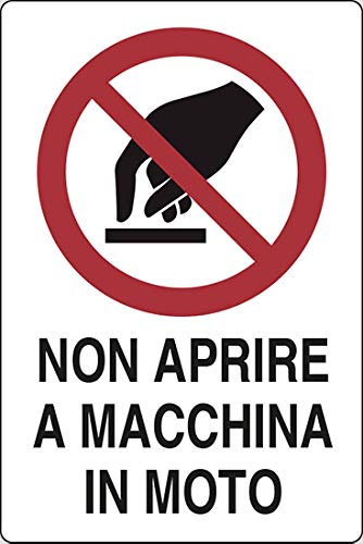 Cartello non riparare nè registrare organi in moto