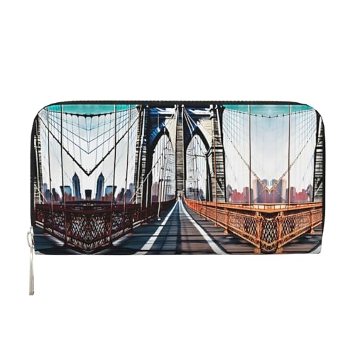 Brooklyn Bridge Print Casual Clutch Purse Hand Wallet for Women Capacity Wallet Stylish Travel-Friendly