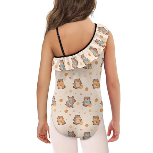 Image of Girls Swimsuit One Piece Ruffle Swimsuit Non-Slip Straps UPF 50+ for Girls Size 3-14 Years