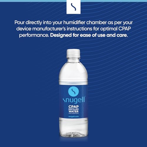 image for Snugell Distilled Water for CPAP Machines, Travel Size Bottles (12 -Pa