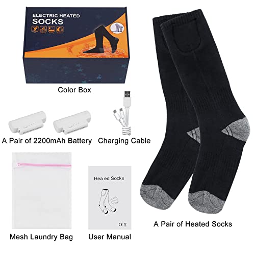 Hamore Heated Socks For Women And Men, Battery Socks Reachargable Electric Heated Socks, Thermal Foot Warmers For Camping Fishing Cycling Motorcycling Skiing Hunting Driving, Black #TOP5