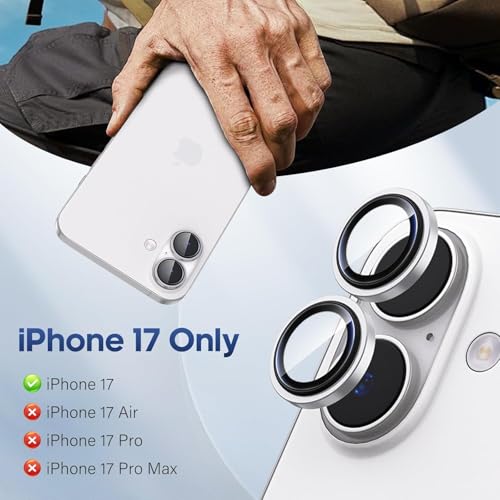 Image of for iPhone 17 Camera Lens Protector Original Individual Lens Screen Protector | 9H Hardness, Scratch-Resistant, Case Friendly (Silver)