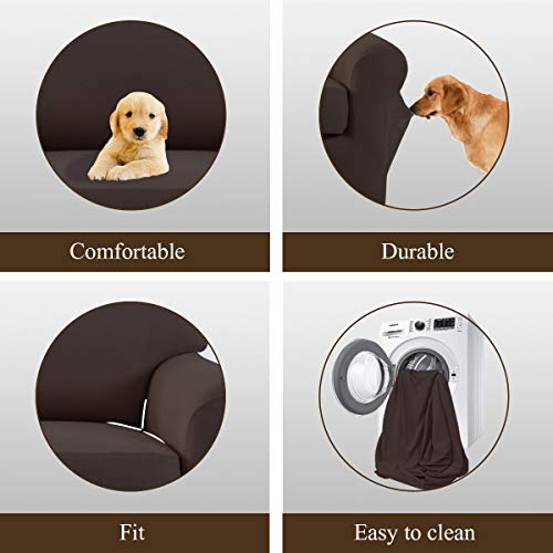 image for Easy-Going 2 Pieces Microfiber Stretch Sofa Slipcover – Spandex Soft