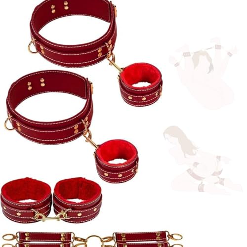 Accessoires de jeu de rôle en cuir peluche noir ajustable pour adultes