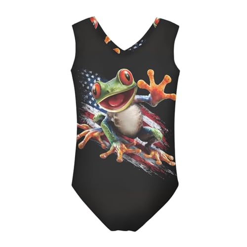 Image of Girls Fashion Print One Piece Swimsuit Bathing Suit Gymnastic Leotard for Kids, 5-14 Years