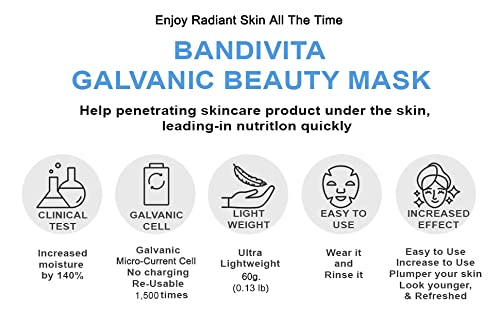 Themogan Bandivita Facial Micro Galvanic Cell Silicon Mask Hydration 140% Absorption Skin Care Black #TOP3