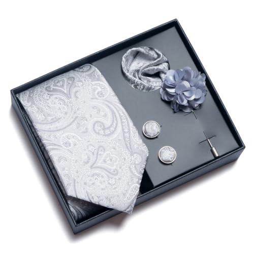 Image of joy alice 70 Colors Ties Set Men Mixed Color Necktie Handkerchief Cufflinks Brooch 3.15 Formal