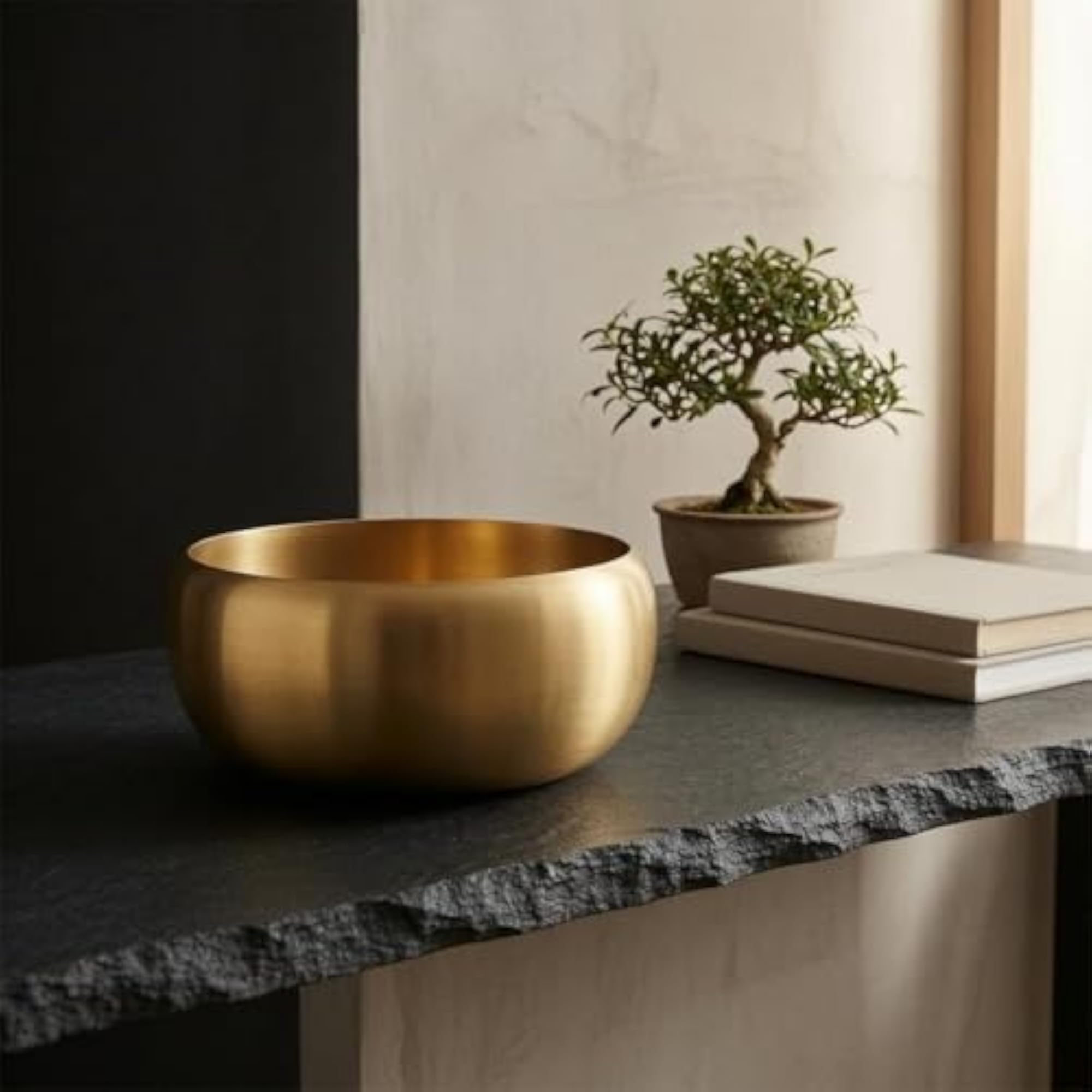 Brushed Gold Tea Wash Bowl, Polished Surface