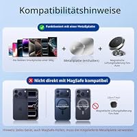 SYNCWIRE Magnetische Handyhalterung fürs Auto, Universelle Smartphone Handyhalter, Verstellbare KFZ-Armaturenbretthalterung, kompatibel mit iPhone/Samsung/Huawei/Xiaomi/OnePlus/Moto usw, Silber – Ansicht 5