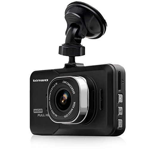 Binwo Dashboard Camera Recorder, FHD 1080P Car Dash Cam Camcorder, 170 Wide Angle Black Box Video Recorder Car DVR Camera with G-Sensor