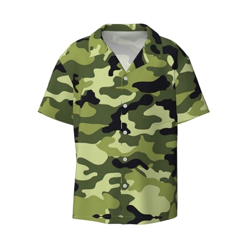 Chemise camouflage homme à manches courtes avec poche haut d'été