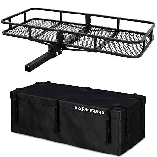 "Heavy-Duty 60" x 25" Cargo Hauler Carrier Rack with Hitch Mount for Easy Transport"