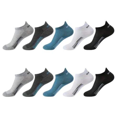 SJewarePolyester 10 Pairs Sports Solid Ankle Length Socks for Men & Women, Multicolor, Pack of 10, Free Size,102