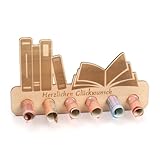 Kreative Feder Geldgeschenk Bücher zum Geburtstag - Geldscheinhalter aus Holz in originellem Design mit 6 Löchern für Geldscheine (Bücher)