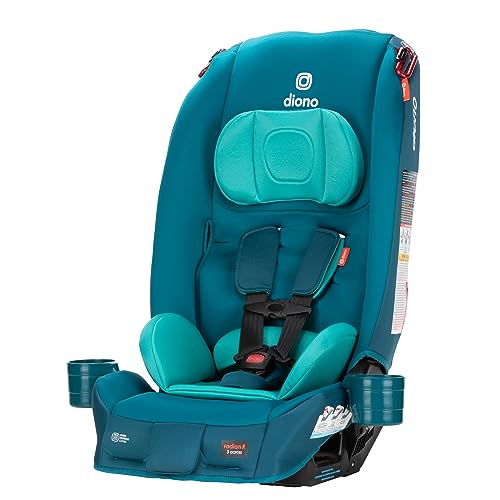 Image of Diono Radian 3R, All-in-One Convertible Car Seat, Rear and Forward Facing, 10 Years 1 Car Seat, Slim Fit 3 Across, Blue Razz Ice