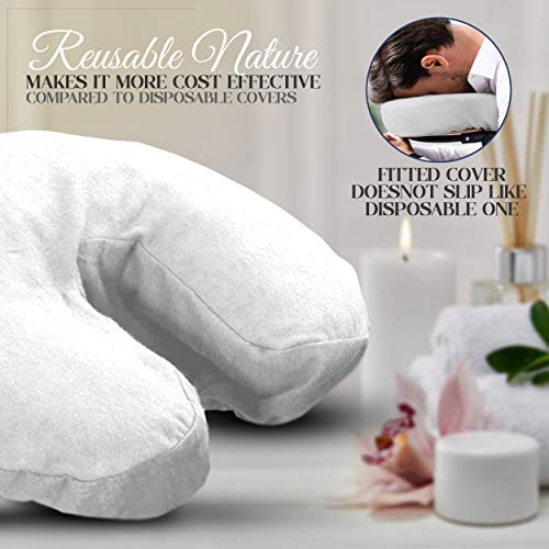 London Linens Pack Of 4, Premium Extra Thick 100% Cotton Flannel Massage Tables Face Cradle Covers Cozies Fitted - Includes 4 Pcs (White) #TOP7