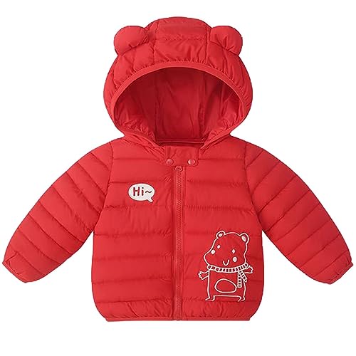 Little Girls Boys Winter Warm Cartoon Zipper Hoodie Jacket Down Puffer Coat Outwear