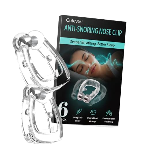 Anti Snoring Devices, 6-Pack Magnetic Snore Stopper with Adjustable Silicone Nose Clip, Effective Snoring Solution for Restful Sleep, Professional Nose Vents to Relieve Snoring for Men and Women