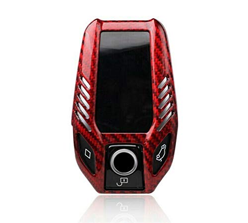 Max Auto Carbon Coque de clé en Carbone Look gfk Rouge pour BMW i8 5 M5 6 G32 7 G30 G38 G11 G12 Cover