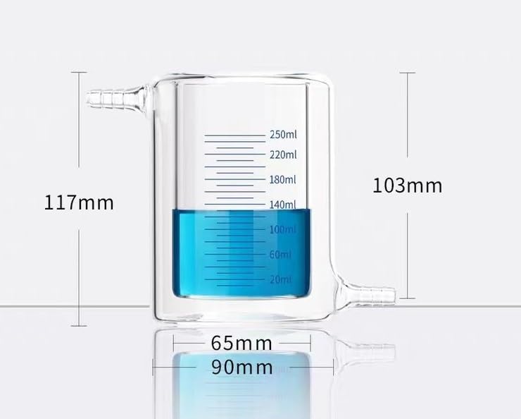 Cylinder stopniowany, szklana zlewka z podwójną ścianką ze szkła borokrzemowego, 50-1000 ml, szkło laboratoryjne do dokładnego pomiaru