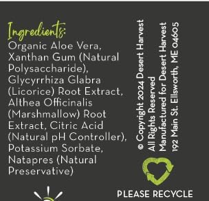 Miniatura 2 de Desert Harvest Aloe Glide, lubricante sexual de aloe vera orgánico prensado en frío y humectante vaginal, 16 onzas