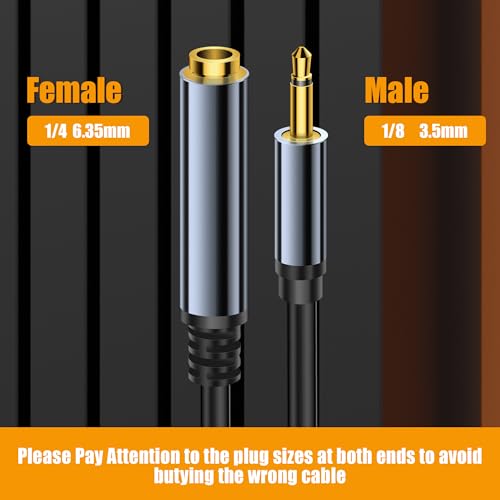 Cable de audio 3,5 mm a 6,35 mm sin interferencias 5.9ft 2