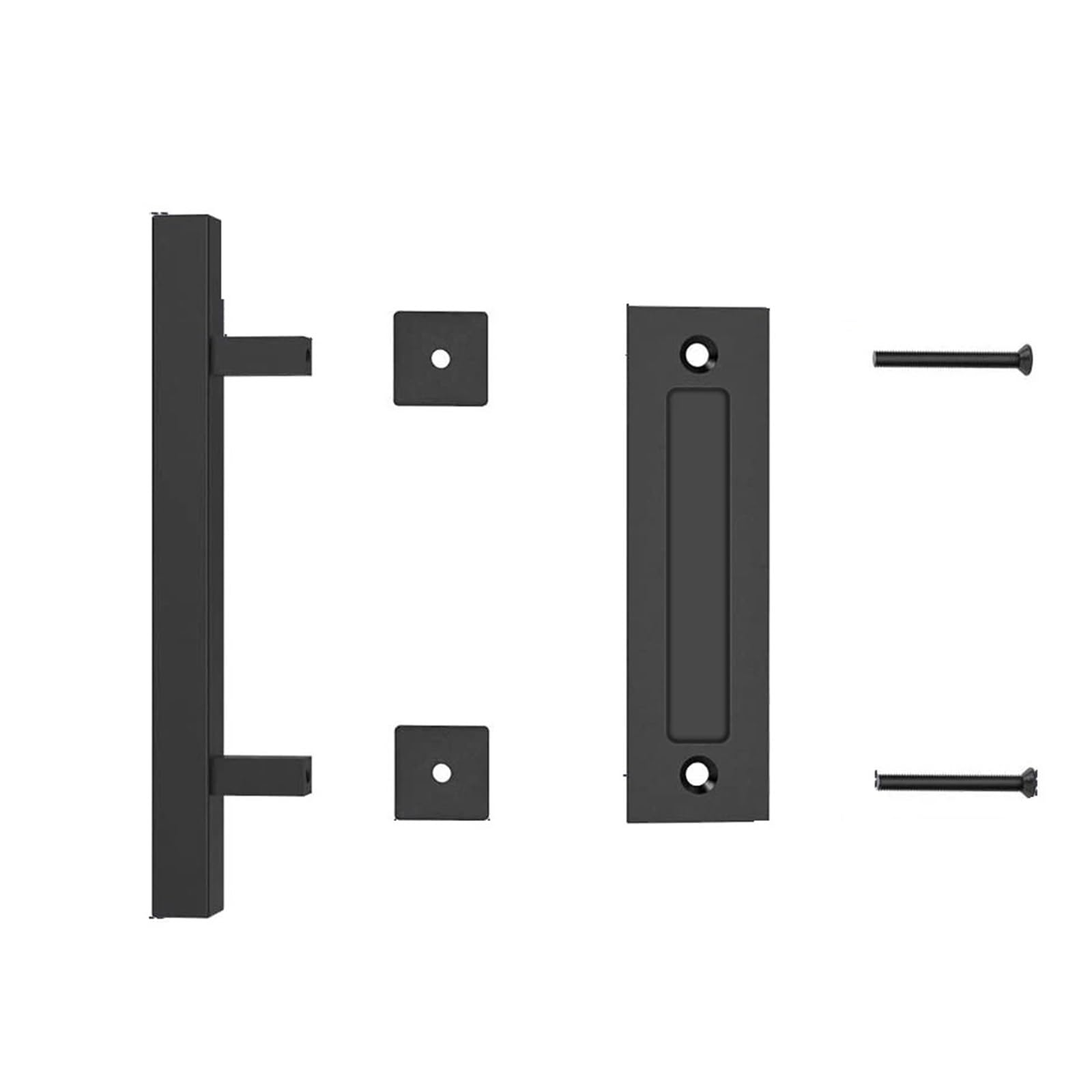 IKLAAQETBXPS 12 Inch Flush Pull Handle Sliding Barn Door Cabinet Hardware Set(Square Handle)