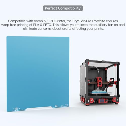 Image of BIQU CryoGrip Pro Frostbite Build Plate for Voron 350 3D Printer | Cold Plate, Room Temperature Printing, Double-Sided Textured Sheet, 356 x 356mm, 1 Piece