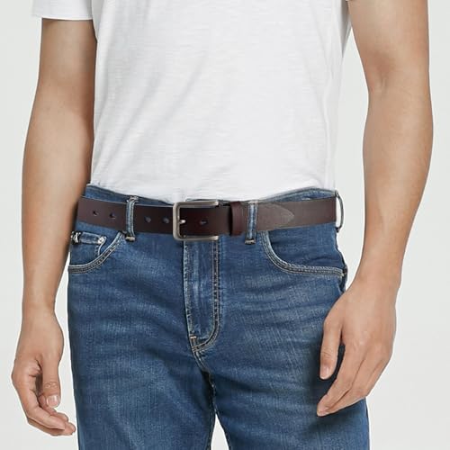 Genuine Leather Classic Casual Belts for men, Mens Handmade Heavy Duty Work Belts 1.5 inches Wide2