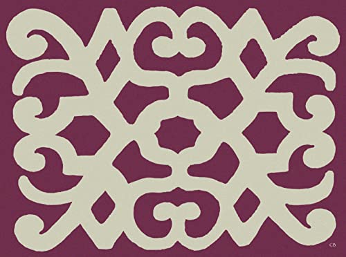  CB DESIGN Set di 4 Tovagliette Americane MADE IN ITALY, Eleganti, Lavabili, Pratiche - Turchia (design crema con sfondo rosso)