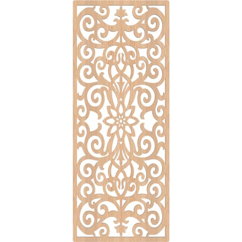 Image of Buel Decorative Pierced Fretwork Wood Wall Panels, 19 3 /8 inchW x 49 3 /8 inchH x 3 /8 inchT, Hickory