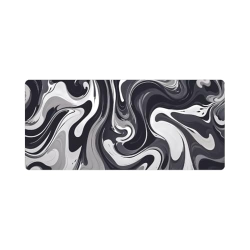 Mousepad Gamer Extra Grande 90x40cm Alpha Desk Liquido Abstrato, Base Antiderrapante, Ideal para Jog