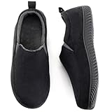 RockDove Men's Breathable Mesh Memory Foam Slipper with Nonslip Sole, Size 10 US Men, Black
