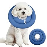 IDOMIK Dog Recovery Collar, Waterproof Soft Dog Cone After Surgery, Comfy Protective Elizabethan Collar Alternative for Dogs Cats, Adjustable Pet Neck Donut Cone Anti-Licking Biting Wounds,Navy,M